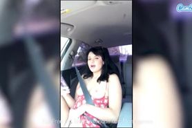 Horny College Girl Masturbates during her taxi ride