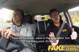 Fake Driving School 18yr black teen filled up by her teacher