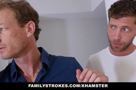 FamilyStrokes - Step-Sis Fucked By Two Big Cocks