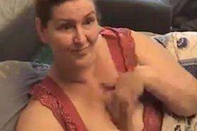 Real amateur old fat granny shows her saggy tits OlalaCam
