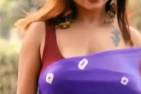 Saree hot big tits aunty vertical video