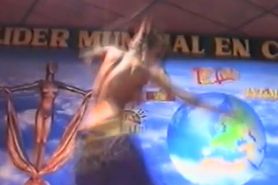 Nude belly Dance on-stage bodacious Arab Brunette