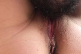 She made him clean her pussy after sex. The guy came twice. Female orgasm and throbbing clitoris.