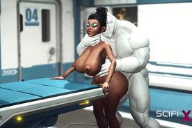 SCIFI-X - A hot black girl needs a huge cyborg cock in her ass
