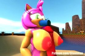 3D Sonic Team - Amy Rose Big Boobs Fuck Animated With Sounds