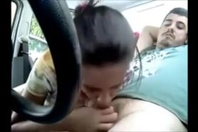 Prostitute sucks and fucks in car