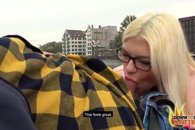 Publicsexdate - Blonde Hipster Slut Mariella Sun Sucks Blind Date'S Cock In Public