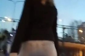 Girl with tight ass walking around
