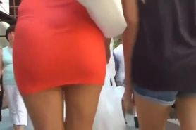 Riquisima Tail in Orange Dress