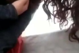 Brunette fucking her pussy with a hairbrush live on periscop