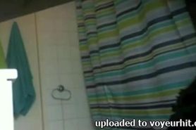 Shower voyeur video clip with a curvy vixen