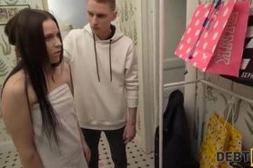 Debt collector has to fuck her pussy in front of her husband