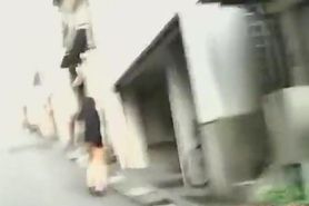 Street sharking video showing a lovely Japanese ass