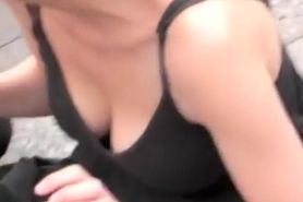 Teen Down blouse and cleavage