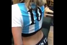 Argentinian slutty celebrating his team's victory in the America Cup 2021