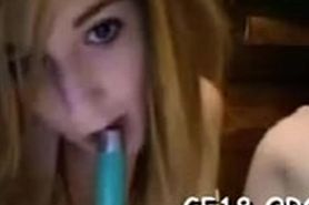 Pretty girl is masturbating with her sextoy
