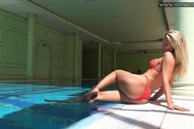 Famous Mary Kalisy is posing swimming naked for XXXWATER