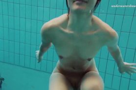 Underwater girl Nina wet and horny