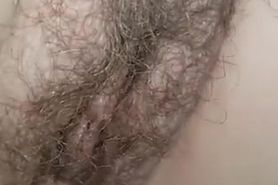 Amateur wife takes thick dick in big wet hairy pussy