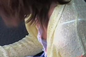 Sexy cleavage video showing perky Japanese nipples