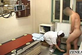 Subtitle CFNM Japanese nurse patient strip handjob xray