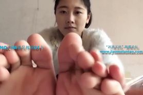 Asian girl close up soles