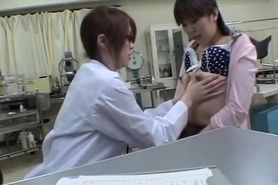 Cute Jap moans while dildoed rough during medical exam