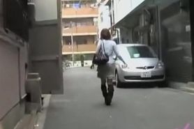 Tight exotic girl loses her skirt when some bloke steals it