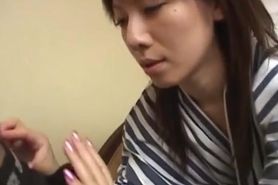 Subtitled unfaithful Japanese wife gives actor a blowjob