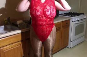 Spandex Angel - Red lace seduction