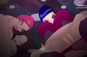 Winx Club: Girls and Guys Have Orgy at Naked Party