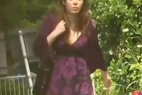 Glorious oriental tart flashes her vagina while her dress get nicked