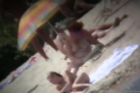 Naked mature girl captured by voyeur nudist beach