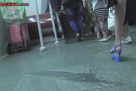 Public upskirts scene with young puss and her bf