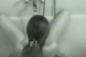 Spying my gf rubbing pussy in bath tube