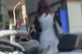Hot girl skirt sharked on the street while people around
