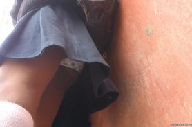 Upskirt Young Schoolgirl in Cute Panties