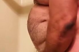 Chubby Latino Jerk Off In Bathtub