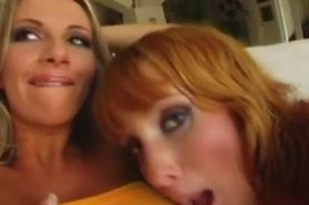 Hot redhead and blonde's sexy screw session