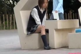 Two schoolgirls in the park got cumshot sharked by some guy