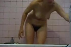 Must see my nude unshaved mother in bath room. Hidden cam