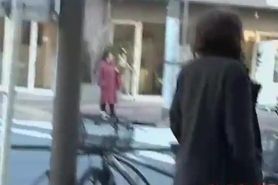 Japanese street sharking video showing a cute schoolgirl
