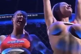 MMA fighters flash big boobs