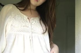 18 Year old Teen Quickly Flashes her Beautiful Boobs!