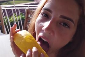 Agatha Vega Tasting the fruit fMarconi