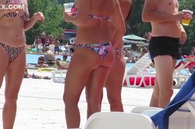 Sexy Amateur Bikini Babes Public Pool Voyeur HD Spycam Video