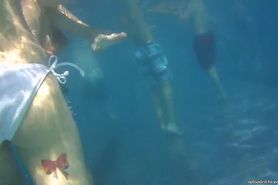 Underwater Hidden Girl in White Bikini loop Tatto