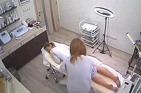 Woman doing depilation on her pussy