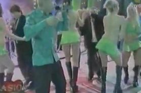 Upskirt video from a music TV show with sexy dancer girls