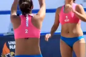 Beach volleyball girls have amazingly hot booties